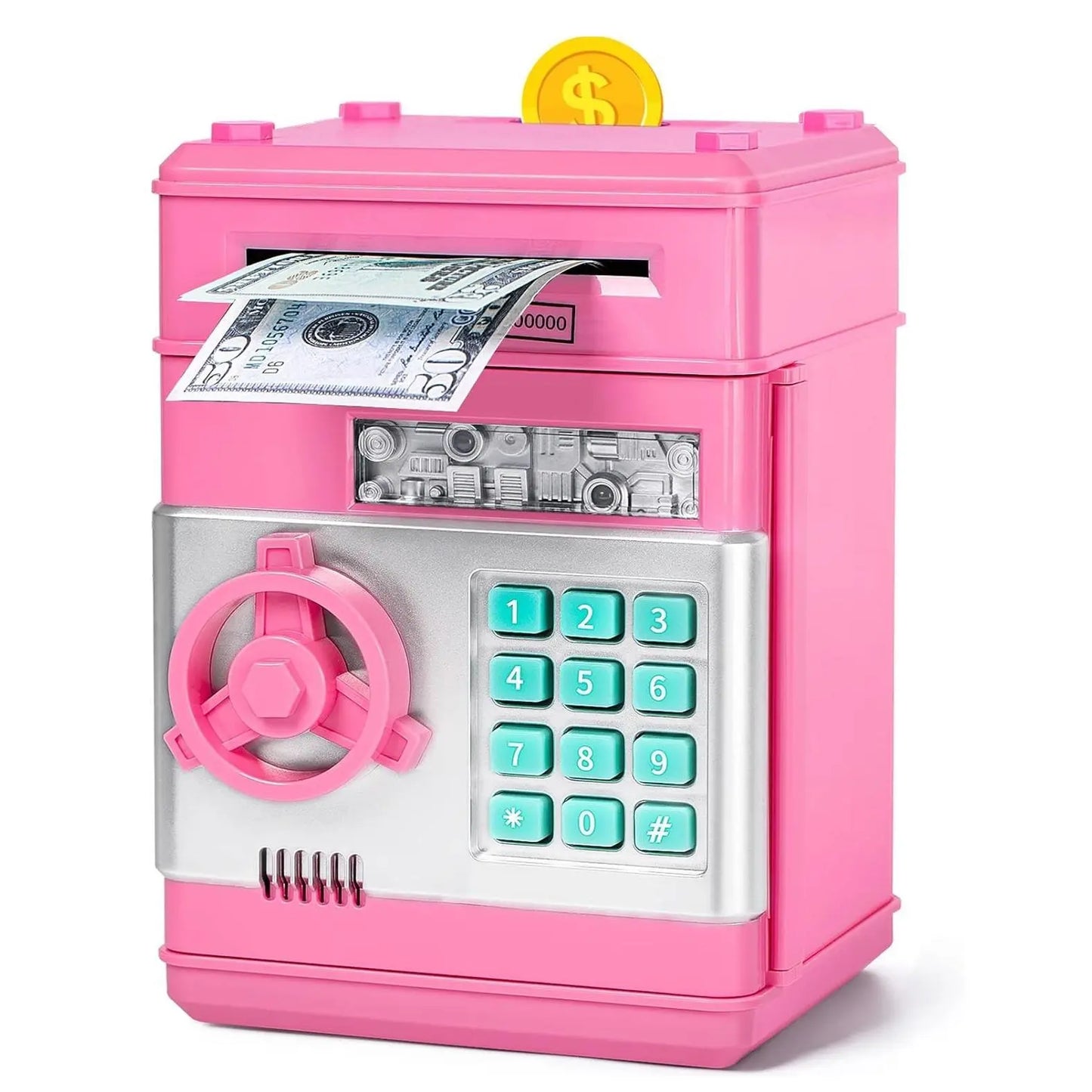 Piggy Bank, (Battery Not Included)Saving Box, Cash Coin Can Safe Bank Electronic Coin Money Bank Gifts Toy ATM Bank, Hot Gift for Boys and Girls