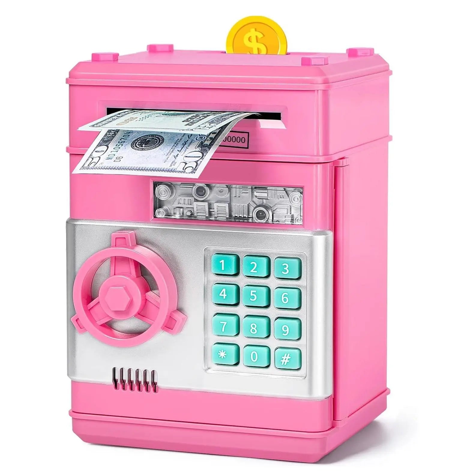 Piggy Bank, (Battery Not Included)Saving Box, Cash Coin Can Safe Bank Electronic Coin Money Bank Gifts Toy ATM Bank, Hot Gift for Boys and Girls