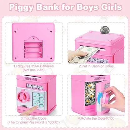 Piggy Bank, (Battery Not Included)Saving Box, Cash Coin Can Safe Bank Electronic Coin Money Bank Gifts Toy ATM Bank, Hot Gift for Boys and Girls